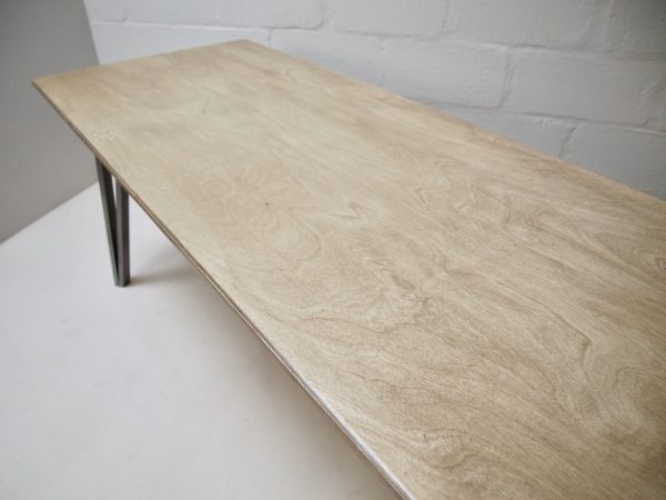 Beech ply dining table on steel box pin legs - Image 3