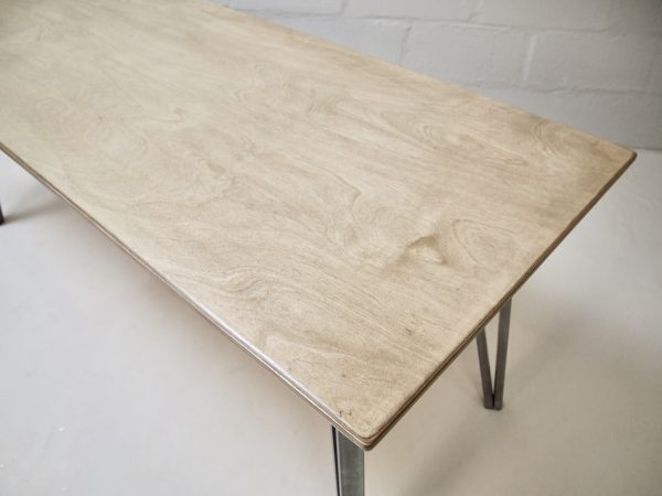 Beech ply dining table on steel box pin legs - Image 4