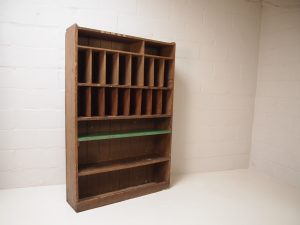 Vintage solid pine pigeon hole storage unit